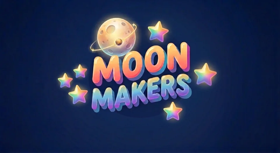 MOON MAKERS。月と6つの星をあしらったロゴ